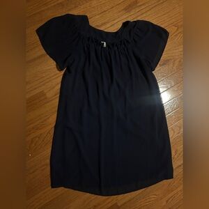 VTG Halo Navy A-Line flutter sleeve dress size Med